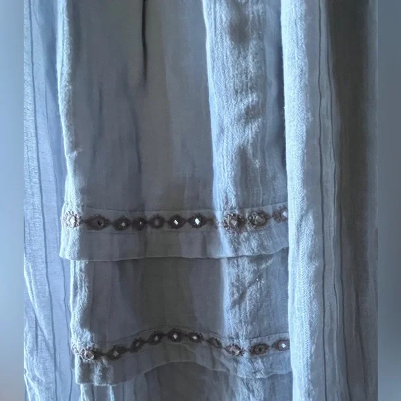Free People pale blue gauze-cotton embellished dress - Picture 6 of 8